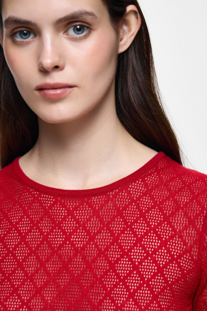 Джемпер ажурный DREAMS BY ALENA AKHMADULLINA, цвет: красный, 225104140304164/105000 купить онлайн