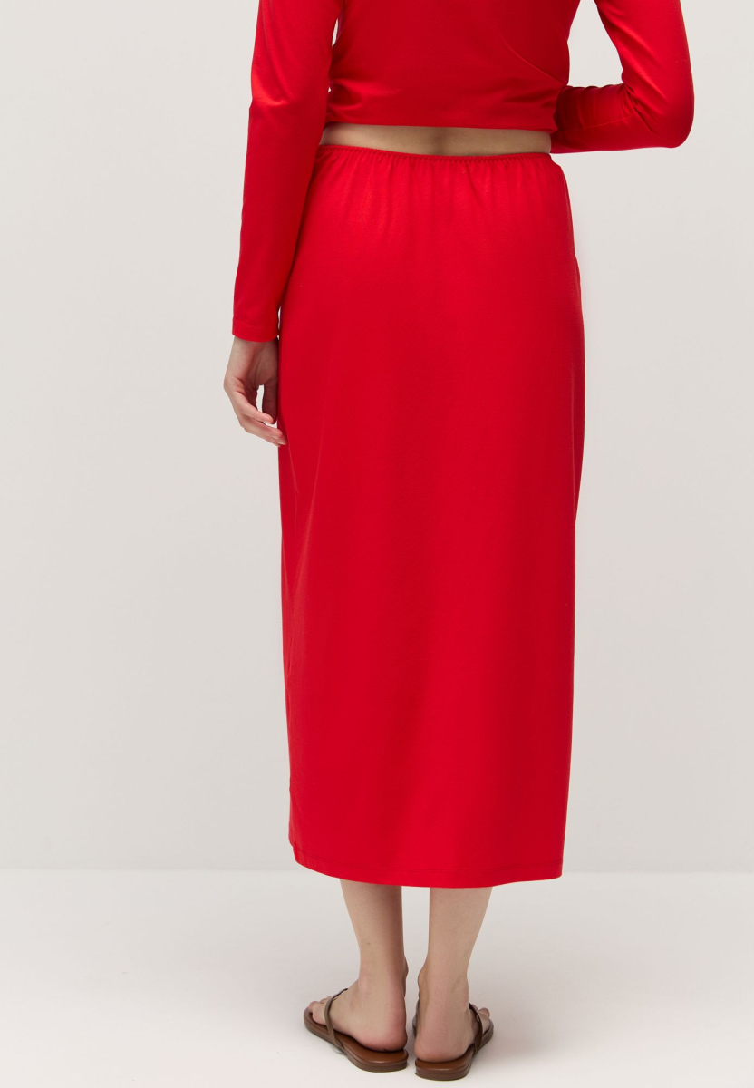 Юбка бельевая из модала с хлопком AROUND, цвет: красный,  купить онлайн