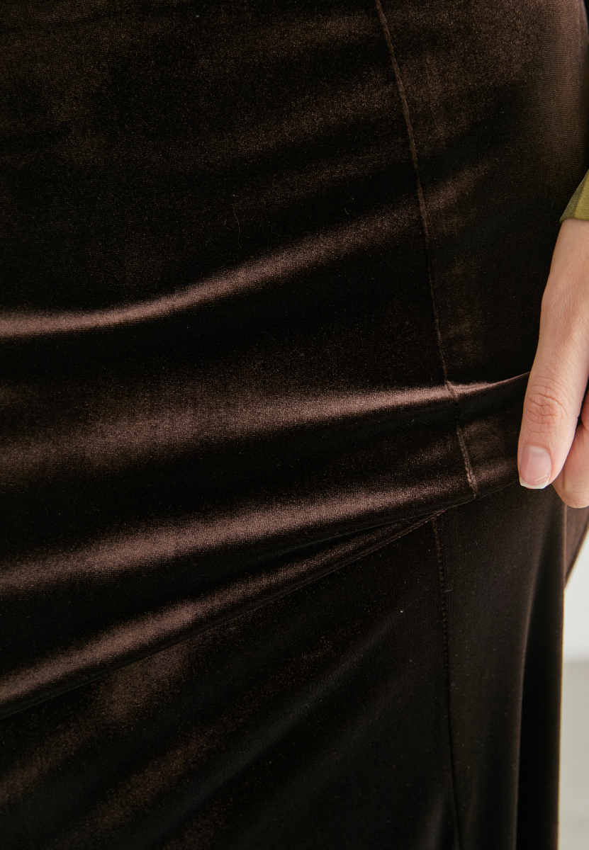 Юбка Amely (бархат) Marou, цвет: коричневый, Mar2_2603 купить онлайн