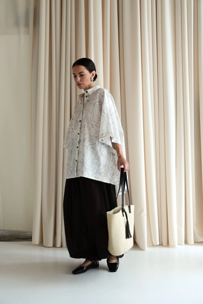 Рубашка oversize COS MINI, цвет: белый,  купить онлайн