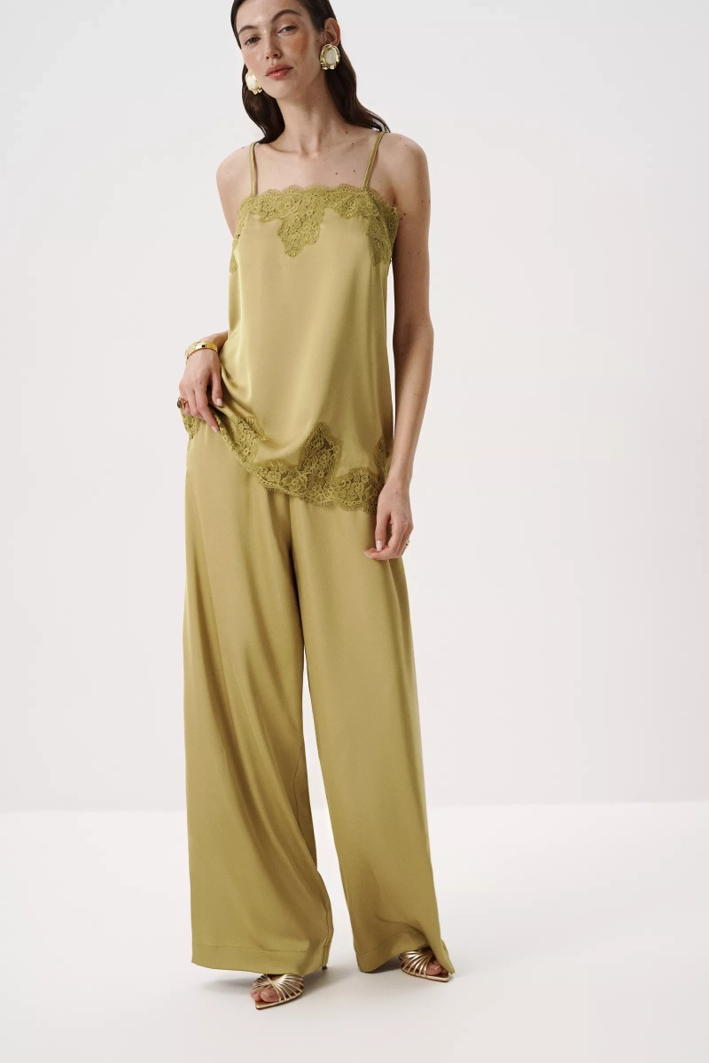 Брюки из сатина Charmstore, цвет: жженая олива, 101-56860-1010 купить онлайн