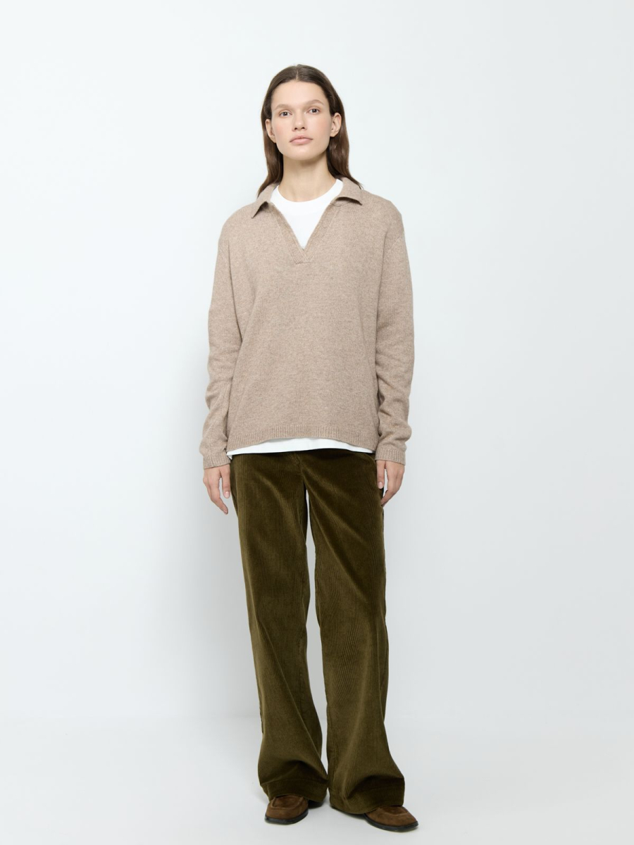 Поло из смесового кашемира AROUND, цвет: Серо-бежевый, 2111_83C01 купить онлайн