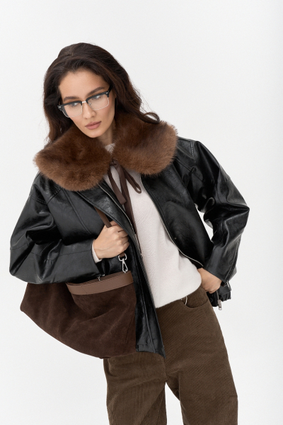 Воротник из экомеха Ricoco, цвет: шоколадный 7003/1 купить онлайн