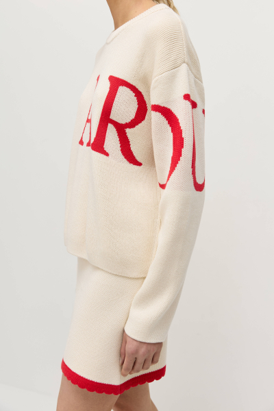 Джемпер AROUND AROUND, цвет: светло-бежевый/красный, 219_17CA05 купить онлайн