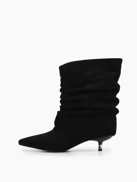 Ботильоны остроносые из натуральной замши