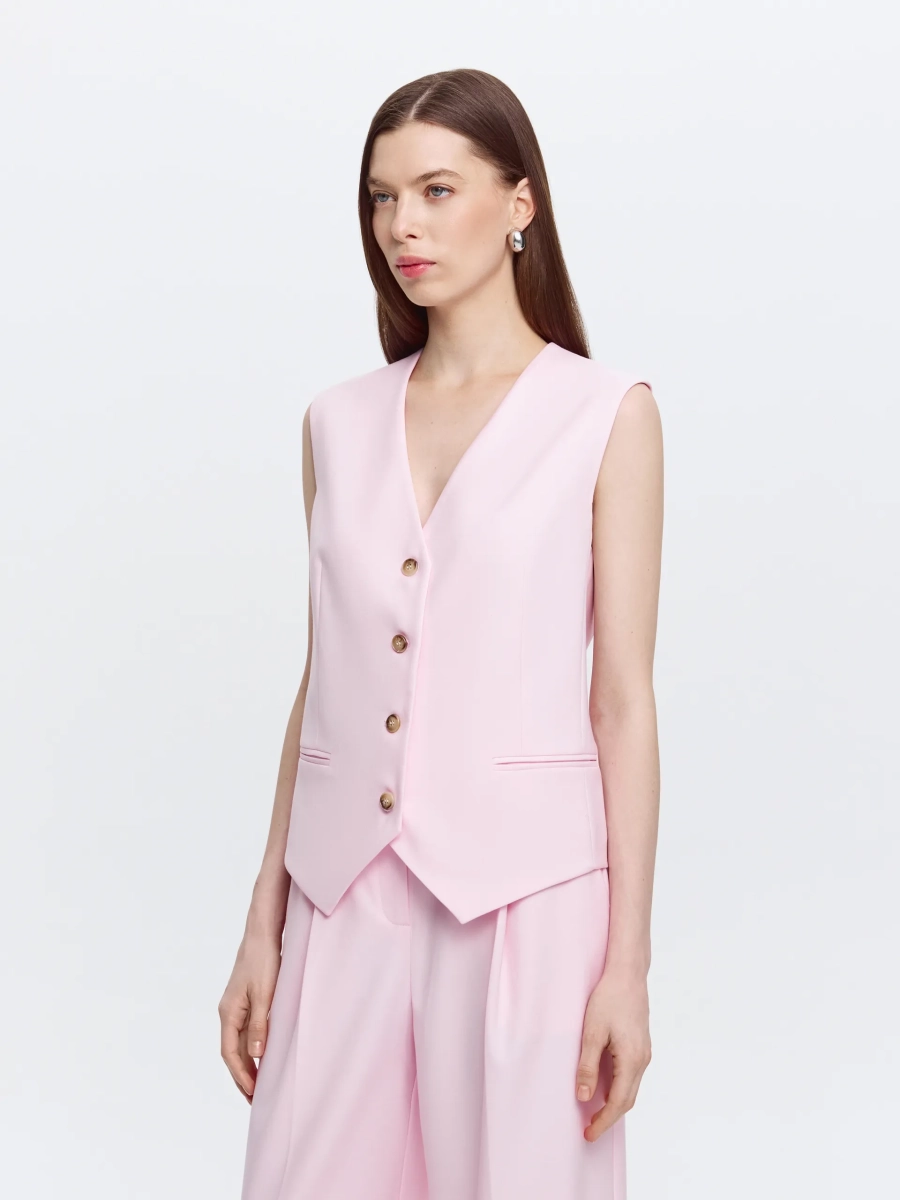 Жилет прямого силуэта ANNA PEKUN, цвет: розовый 11.2409.300 |трендовая новинка купить онлайн