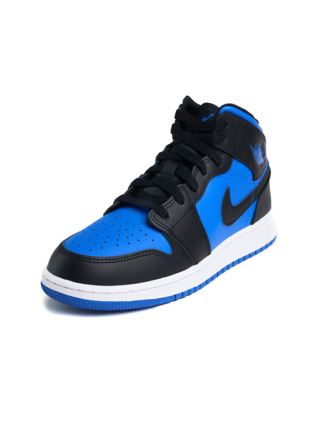 Кроссовки подростковые Jordan 1 Mid "Black Royal Blue" GS NKDADDYS SNEAKERS, цвет: синий DQ8423-042 купить онлайн