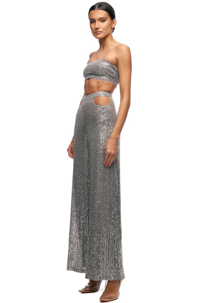 Брюки из пайеток SODAMODA, цвет: Серебряный, 15484 купить онлайн