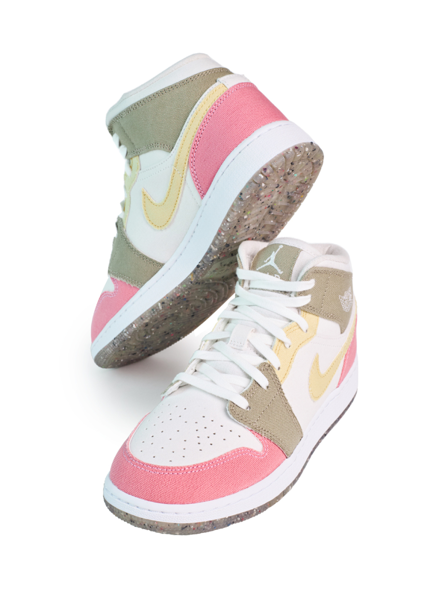 Кроссовки подростковые Jordan 1 Mid "Pastel Grind" NKDADDYS SNEAKERS, цвет: разноцветный, DJ0338-100 со скидкой купить онлайн