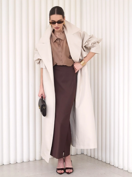 Блуза-рубашка воздушная I.B.W., цвет: карамель, BL030 купить онлайн