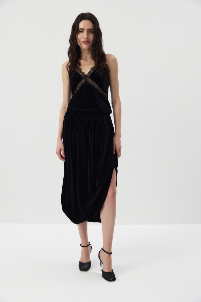 Юбка - баллон из бархата Charmstore, цвет: Черный, 116-48842-880 купить онлайн