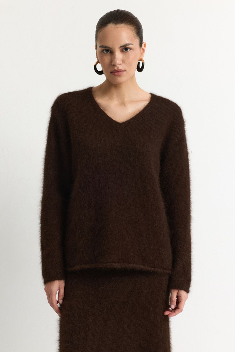 Пуловер из смесовой ангорской шерсти