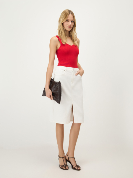 Юбка из денима Conso, цвет: белый, PU 260410 - белый купить онлайн