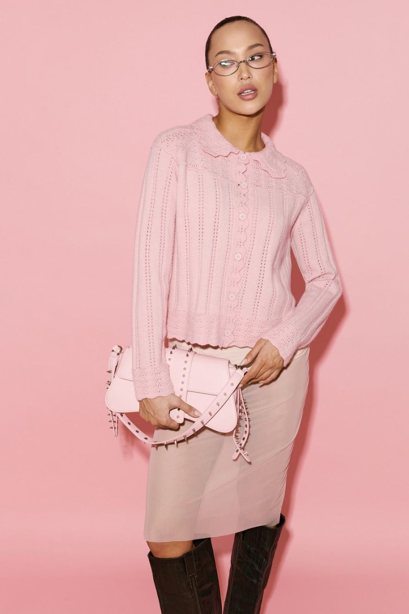 Кардиган с отложным воротником TOPTOP, цвет: розовый, TT.051.18934.300 купить онлайн