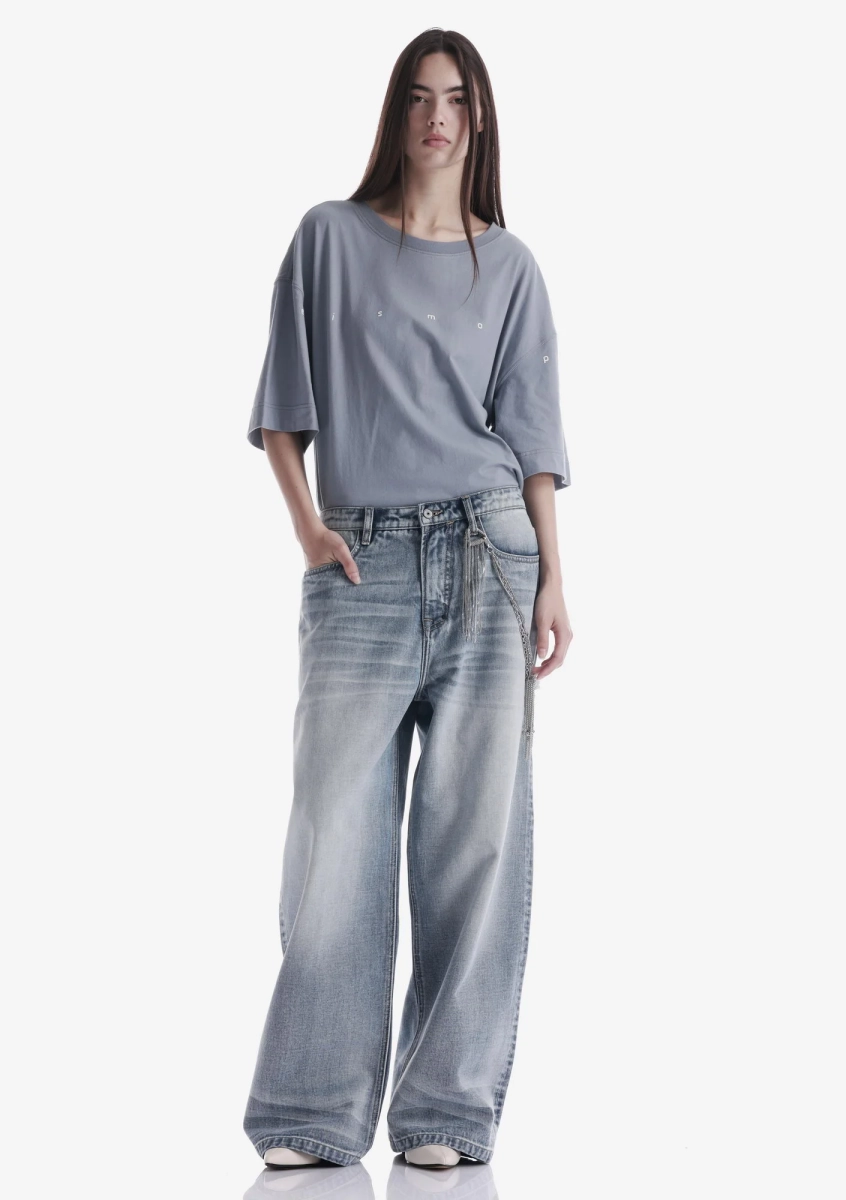 Широкие джинсы KRAKATAU, цвет: бледно-голубой, Ru223-63 купить онлайн