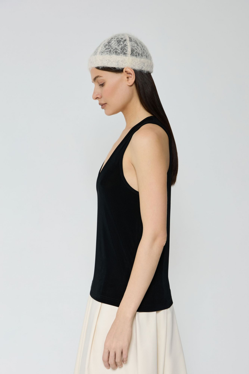 Майка с глубоким вырезом AROUND, цвет: Черный, 269_63CE01 купить онлайн