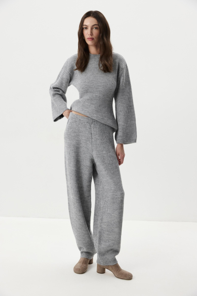 Брюки O-силуэта с шерстью Charmstore, цвет: серый меланж, 301-48278-889 купить онлайн