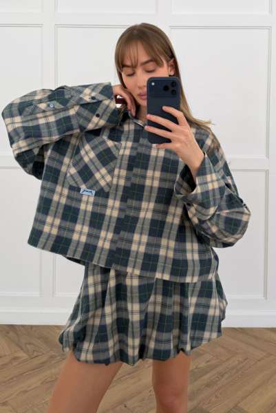 Рубашка укороченная в клетку