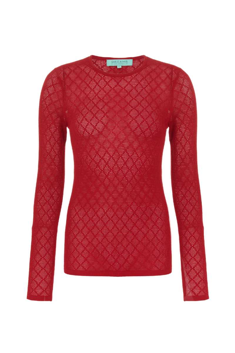 Джемпер ажурный DREAMS BY ALENA AKHMADULLINA, цвет: красный, 225104140304164/105000 купить онлайн