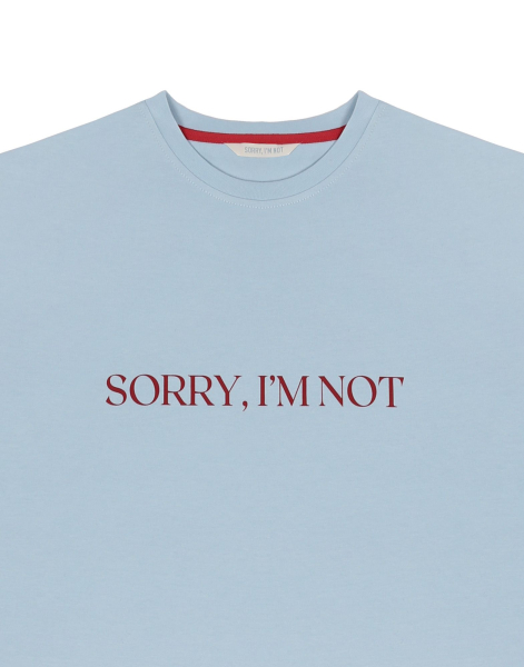 Футболка с логотипом SORRY, I’M NOT, цвет: голубой,  купить онлайн