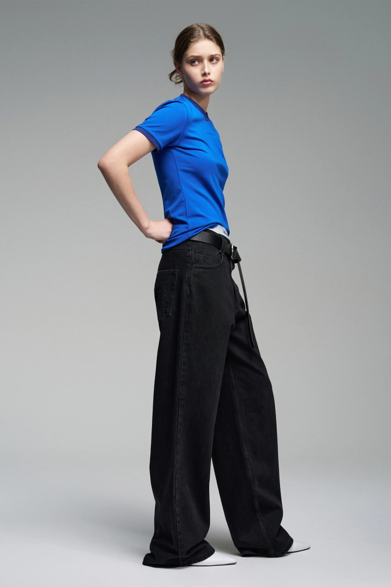 Прямые джинсы с вышивкой WALK OF SHAME, цвет: Черный, DJ009/SS25 купить онлайн