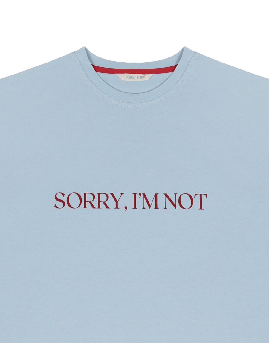 Футболка с логотипом SORRY, I’M NOT, цвет: голубой,  купить онлайн
