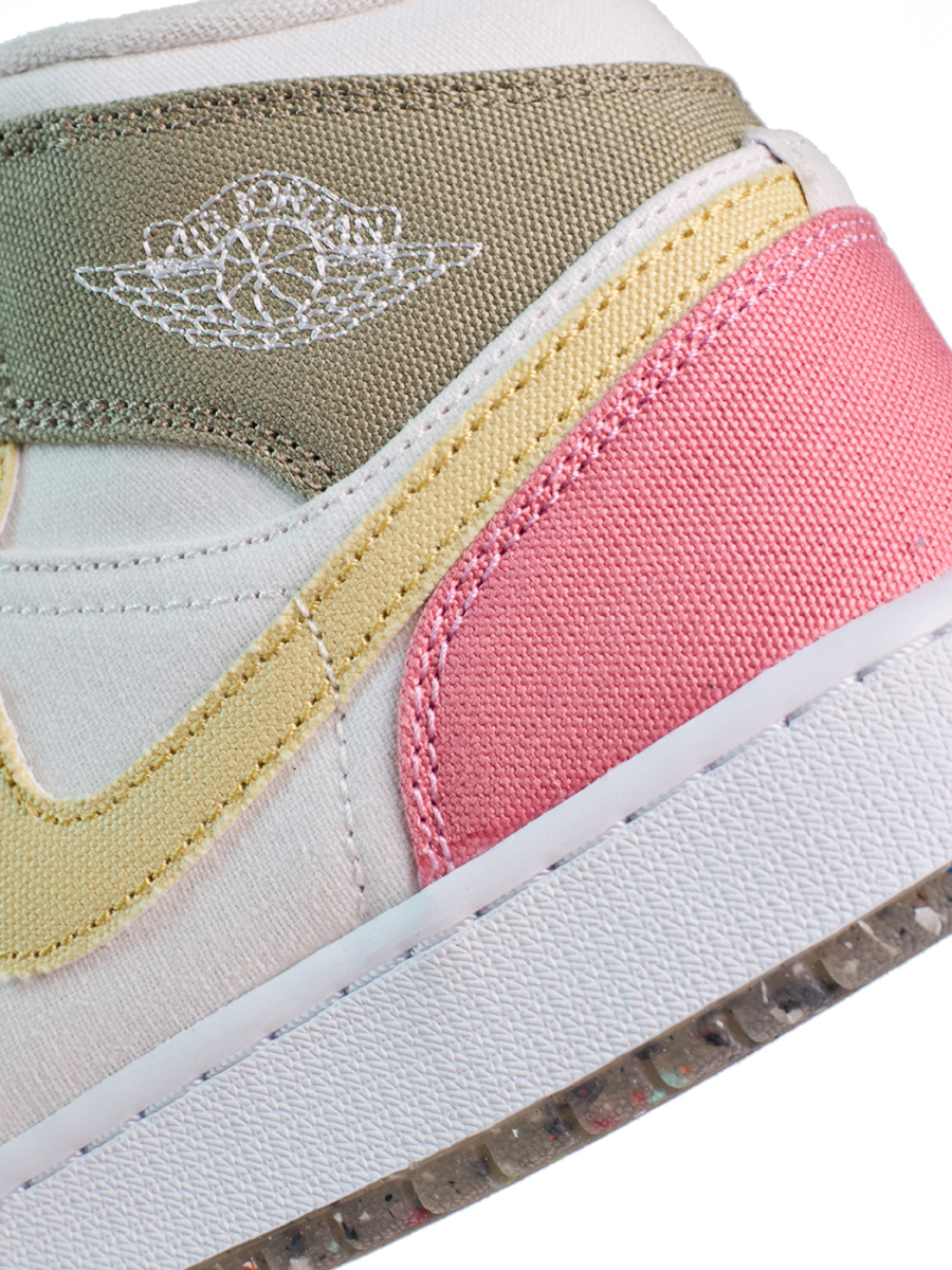 Кроссовки подростковые Jordan 1 Mid "Pastel Grind" NKDADDYS SNEAKERS, цвет: разноцветный, DJ0338-100 со скидкой купить онлайн