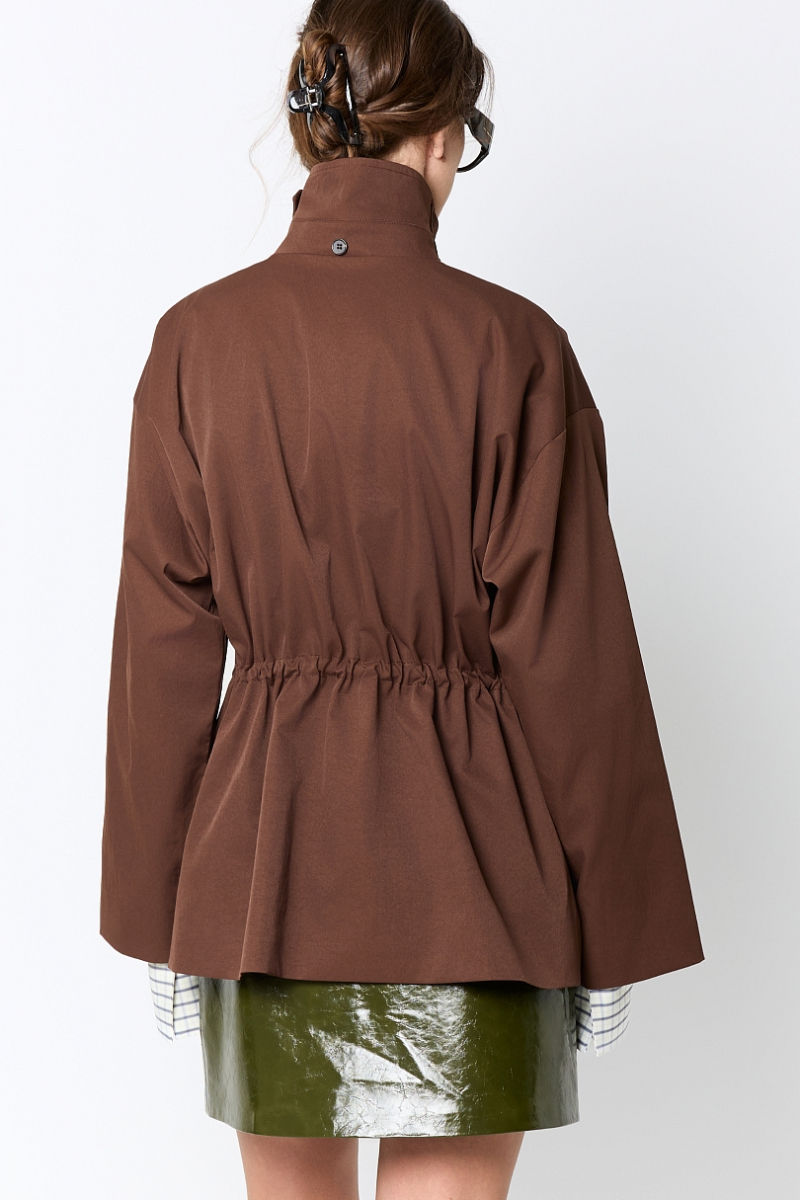 Тренч со съемным кейпом Ricoco, цвет: шоколадный, 7058/1 купить онлайн