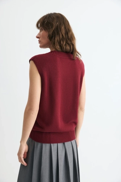 Жилет вязаный из кашемира и шерсти Daisyknit, цвет: Бордовый,  купить онлайн