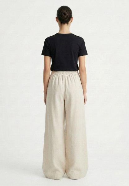 Брюки на резинке изо льна REFERT, цвет: молочный, 09-3806/1-2511 купить онлайн