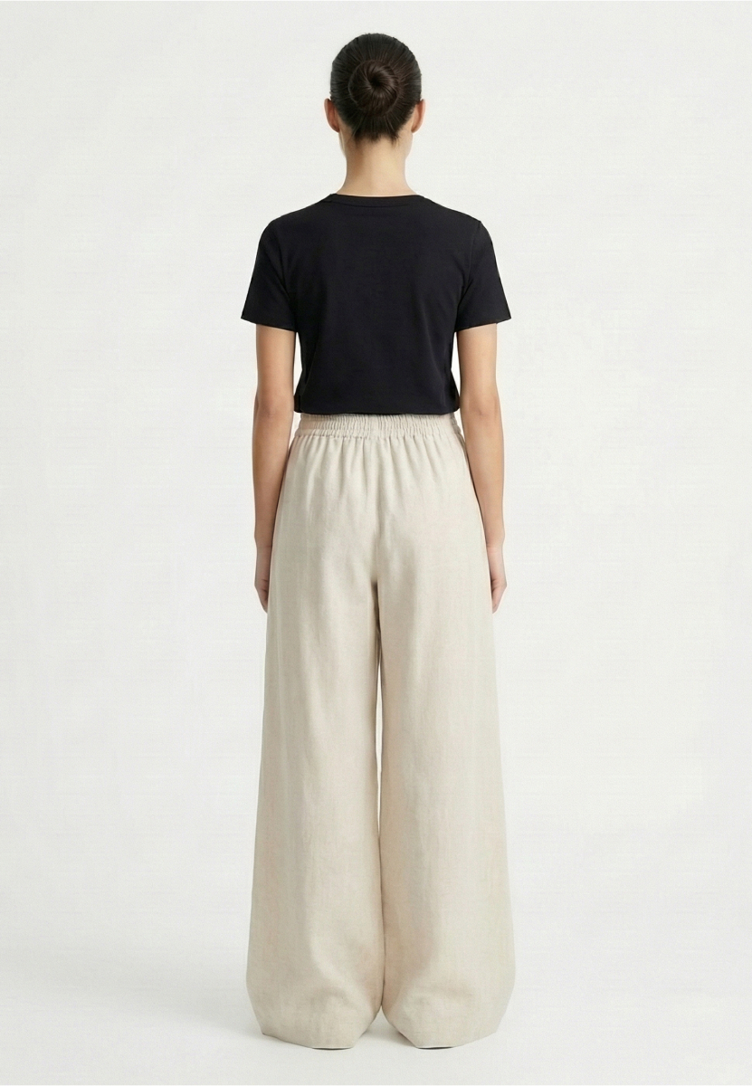 Брюки на резинке изо льна REFERT, цвет: молочный, 09-3806/1-2511 купить онлайн