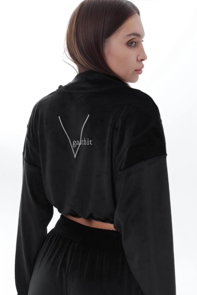 Бомбер Velour укороченный