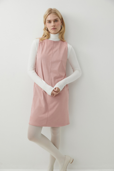 Платье мини прямое из замши Charmstore, цвет: розовый, 111-29568-221 купить онлайн