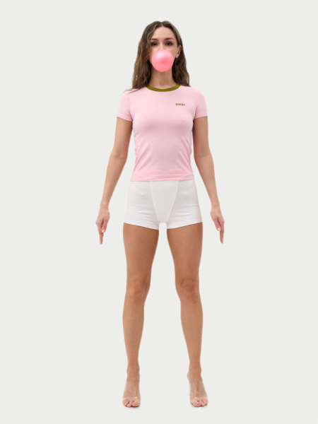 Футболка с контрастной горловиной