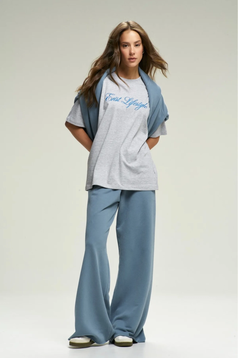 Футболка с вышивкой ERIST Grey&Blue