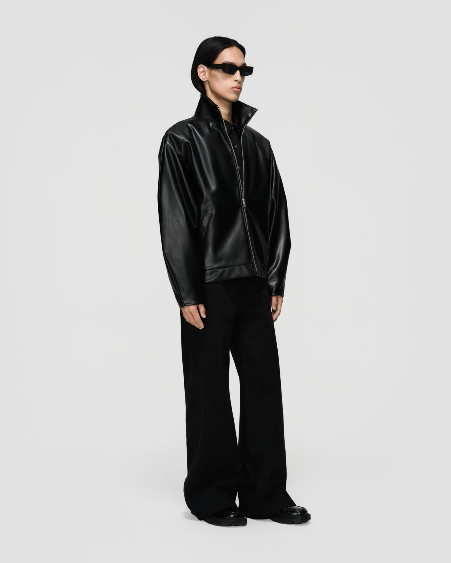 Куртка Кожаная Off Shoulder Jacket Berhasm, цвет: Черный, jac24-11-black купить онлайн