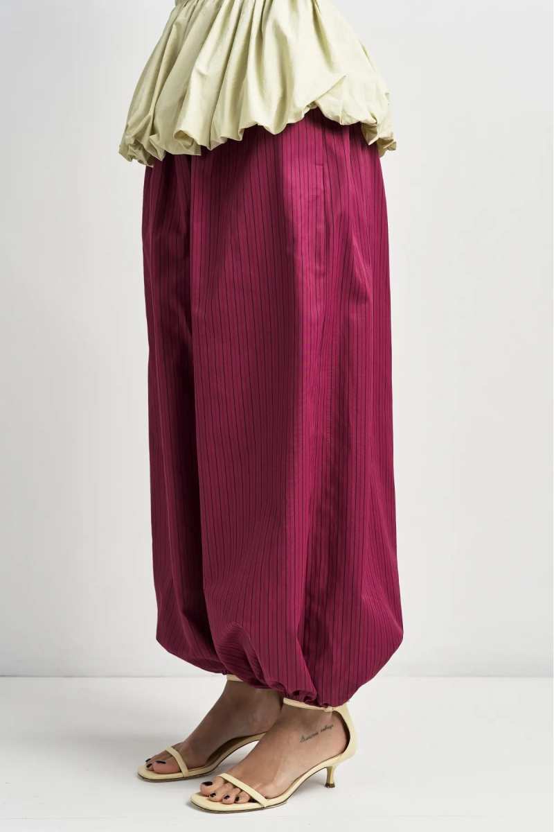 Брюки-алладины в полоску в цвете Малиновый Erist store, цвет: малиновый, НФ-00003518 купить онлайн