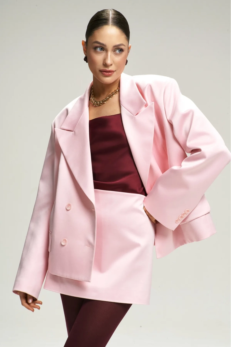 Юбка-мини атласная Pink Erist store, цвет: розовый, НФ-00002946 купить онлайн