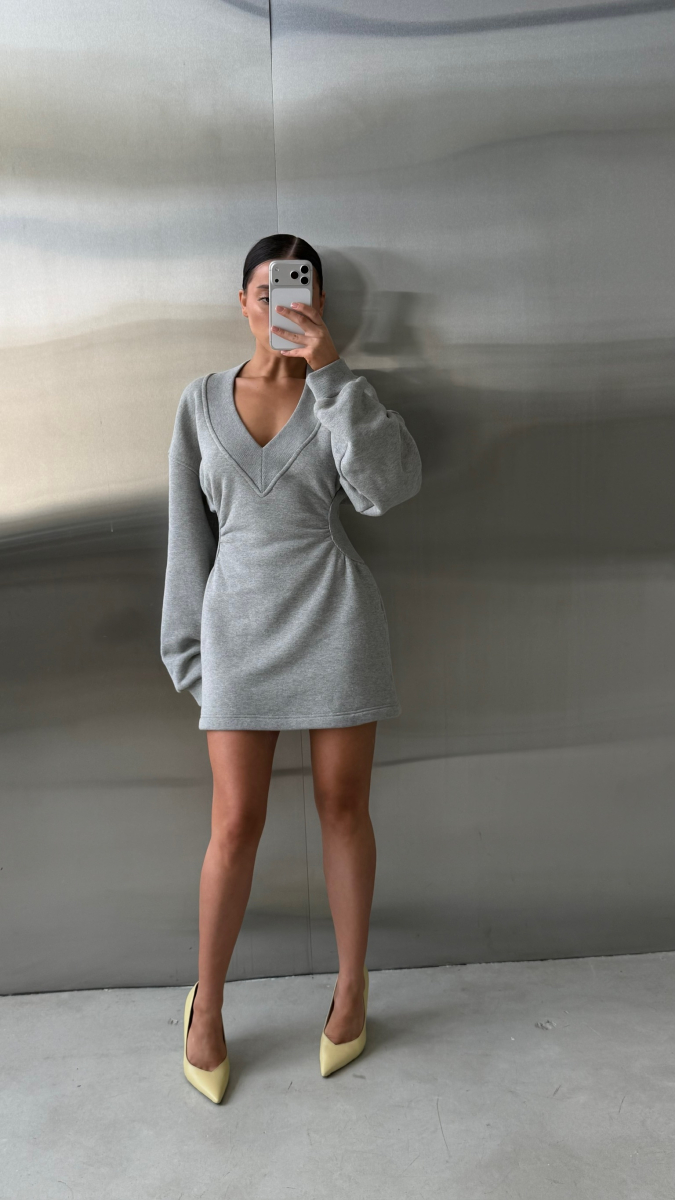 Платье приталенное Label .B, цвет: серый,  купить онлайн