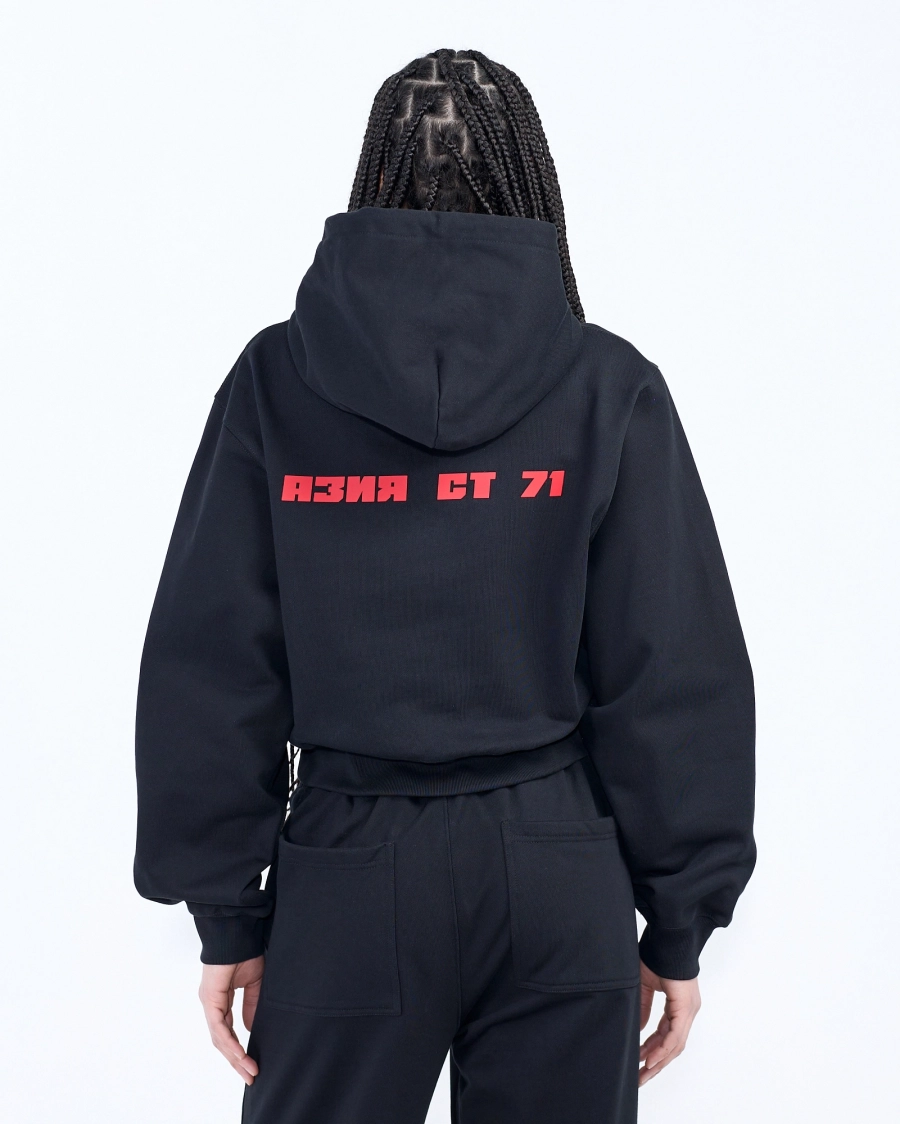 Худи укороченное Дисциплина ASIA ST 71, цвет: Черный, Ast71.hood-discipline-crop-bl купить онлайн