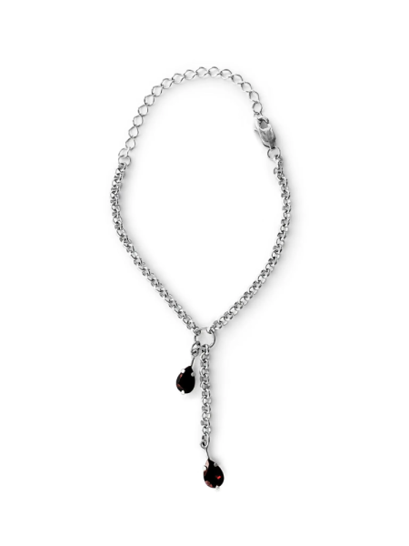 Серебряный браслет на руку «Гранатовый»