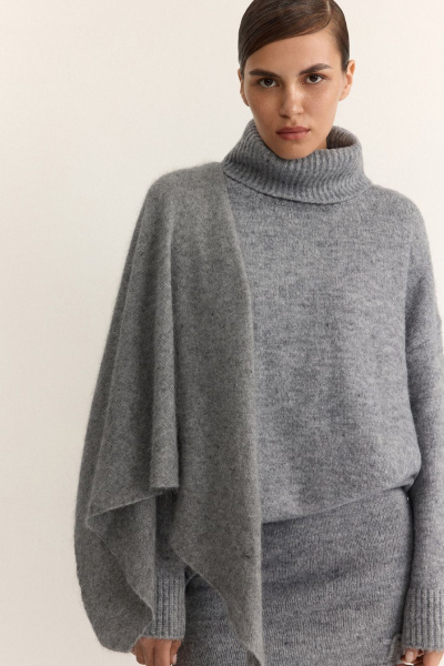 Косынка из смесовой ангорской шерсти TOPTOP, цвет: серый меланж TTS.604.18514.820 купить онлайн