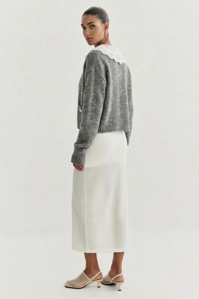 Кардиган с кружевным воротником TOPTOP, цвет: серый, TTS.051.19381.800 купить онлайн