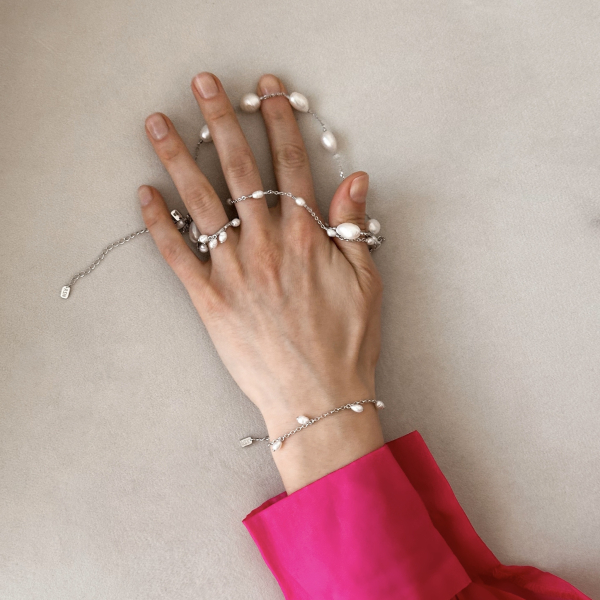 Браслет с 7 жемчужинами The Reason, цвет: серебро, брс жем7 купить онлайн