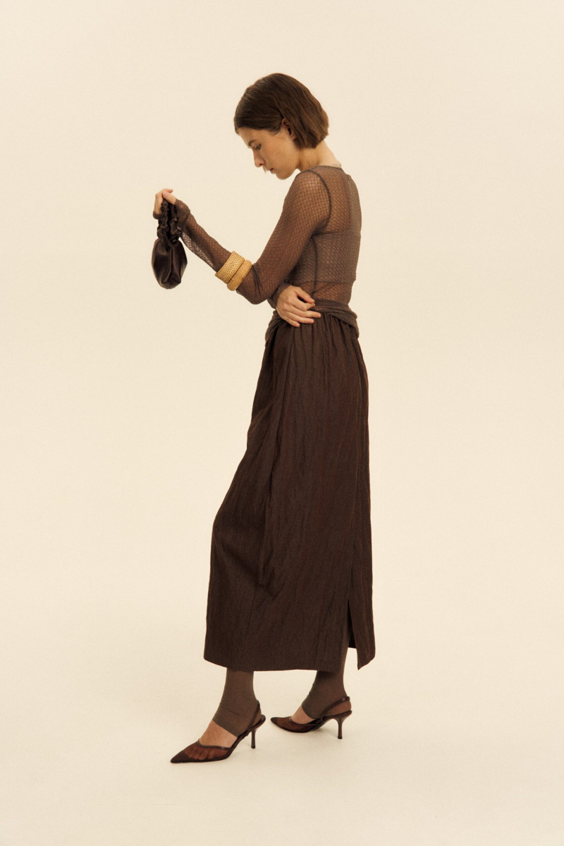 Лонгслив паутинка SAGAS, цвет: коричневый, 250028 купить онлайн