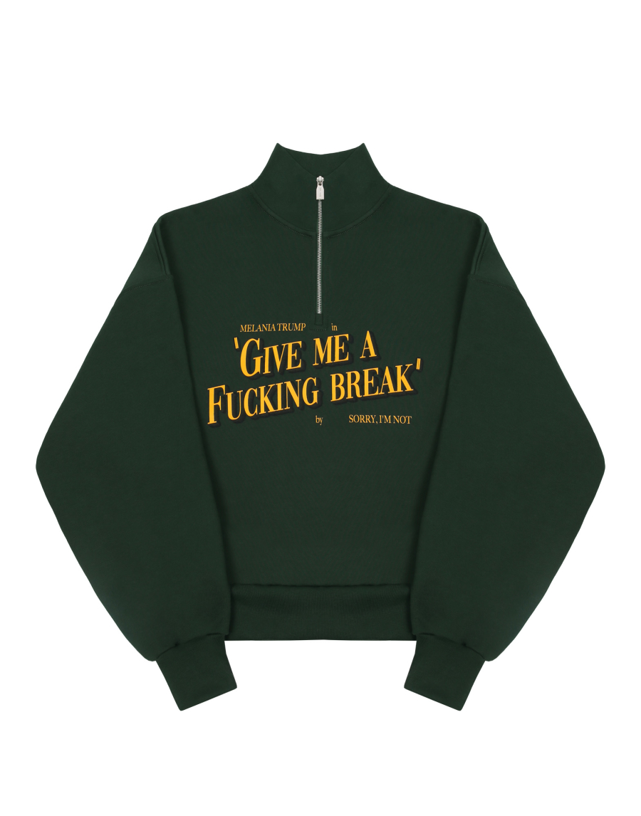 Свитшот на молнии с принтом SORRY, I’M NOT, цвет: зеленый,  купить онлайн