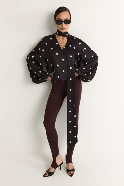 Блуза с принтом «горох» TOPTOP, цвет: черный с принтом, TT.020.18396.901 купить онлайн