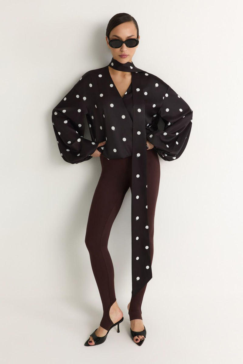 Блуза с принтом «горох» TOPTOP, цвет: черный с принтом, TT.020.18396.901 купить онлайн