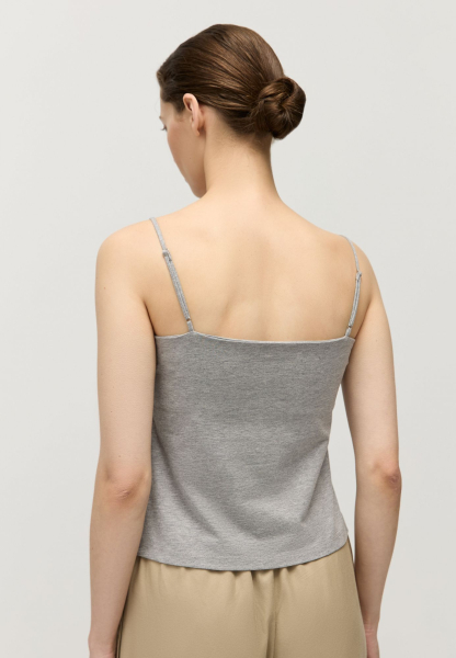 Топ из модала с хлопком AROUND, цвет: серый меланж,  купить онлайн