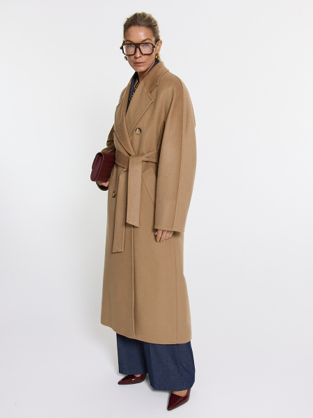 Пальто с имитацией ручного стежка Catarina Nova, цвет: camel, 95405 купить онлайн